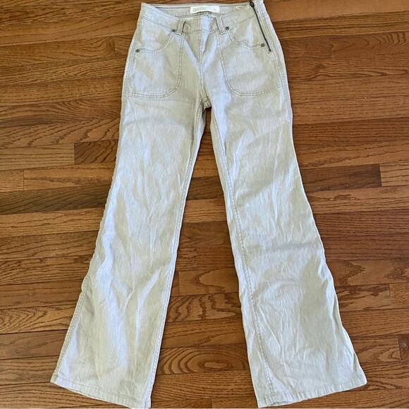 Marc by Marc Jacobs Cal Linen Cotton Workwear Wide Leg Flare Jeans Pants Size 26 - Picture 7 of 14